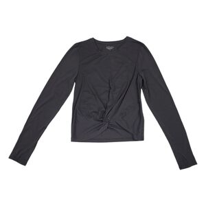 Athleta Active Long Sleeve Black Twist Front Top w/ Thumb Holes, Small